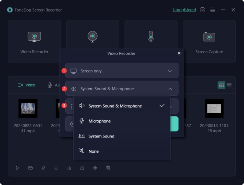 En İyi Ücretsiz Açık Kaynak Ekran Kaydedici - FoneDog Ekran Kaydedici: Ses Ayarları