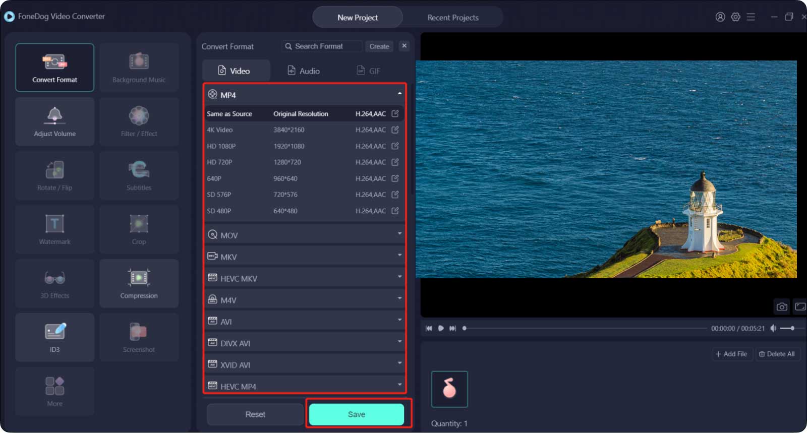 Fonedog Video Converter-Format Seçin Kullanılarak Videolar Tam Ekran Nasıl Yapılır