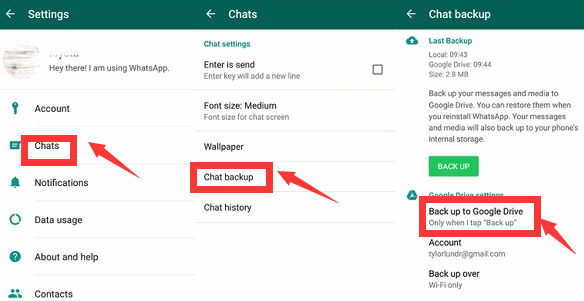 Google Drive ile Android'de WhatsApp Mesajları Nasıl Yedeklenir