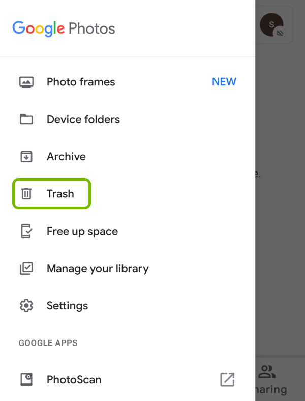 Uygulamanın Çöp Kutusu Klasörü aracılığıyla Google Fotoğraflar Kurtarma