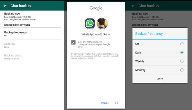 WhatsApp Mesajlarını Kurtarma için Google Drive'a Yedekleyin
