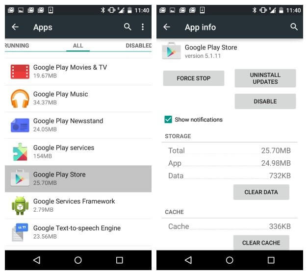 Google Play Hatasını Düzeltin 927 Önbelleği Temizle