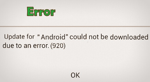 Hata Kodu 920 Android 920 Çöz