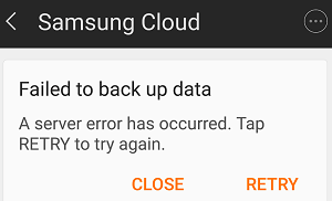 Samsung Bulut Yedekleme Başarısız