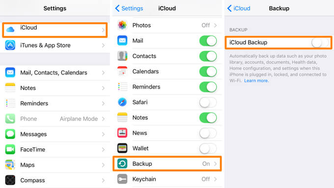 iPhone iCloud Yedekleme'den SMS'i yedekleyin