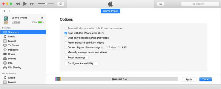 iTunes Sync ile iPhone'u Mac'e Yedekleyin
