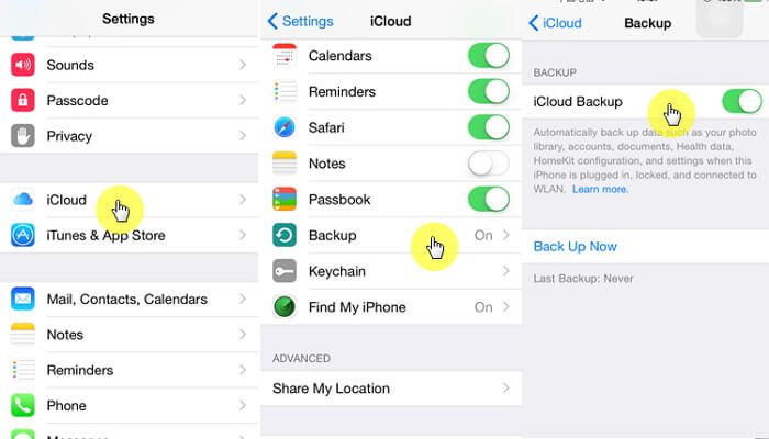 icloud-yedekleme yoluyla iphone kurulumu