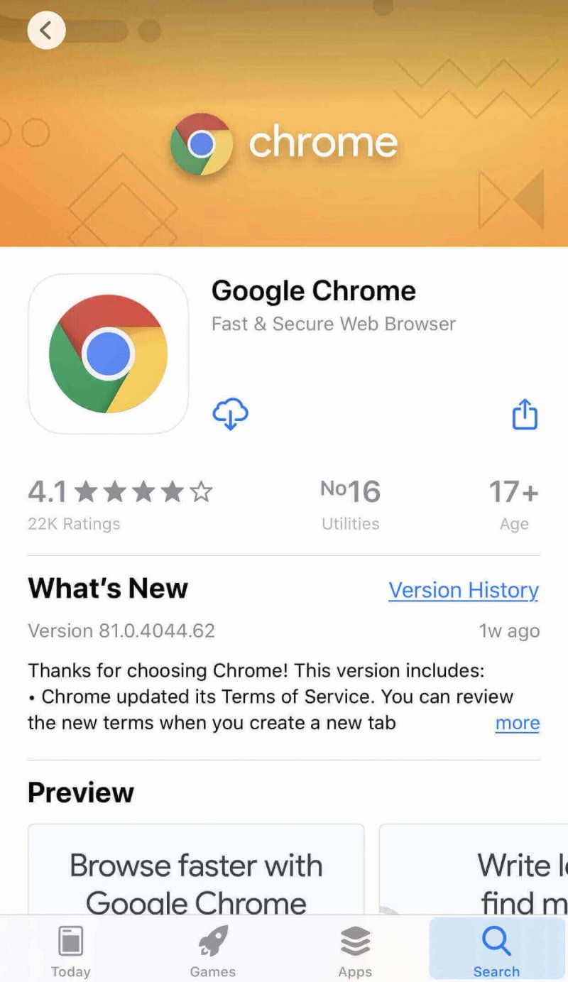Chrome Uygulamasını Güncelle