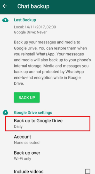 WhatsApp Mesajlarını Aktarmak için Google Drive'ı kullanın