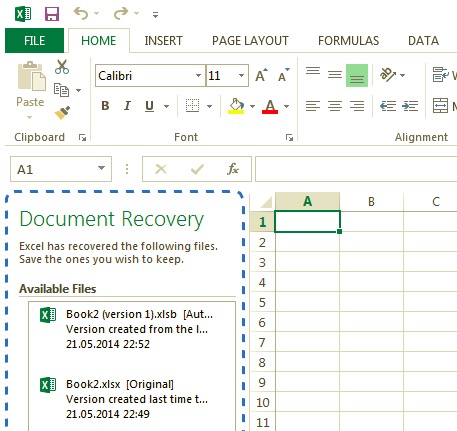 Silinen Excel Dosyalarını Kurtar – Kaydedilmemiş Dosya