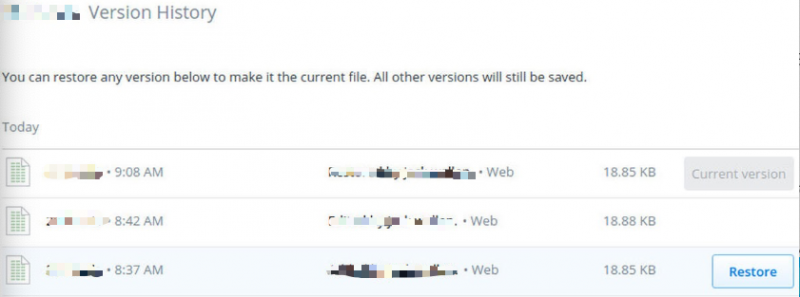 Dropbox'ın Önceki Sürümlerine Geri Yükle