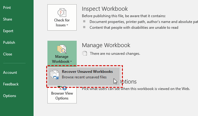 Windows'ta Excel Kurtarma Dosya Konumunu Kullanarak Dosyaları Alma
