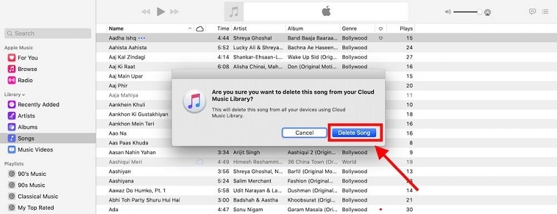 iTunes Kitaplığından Şarkıyı Sil