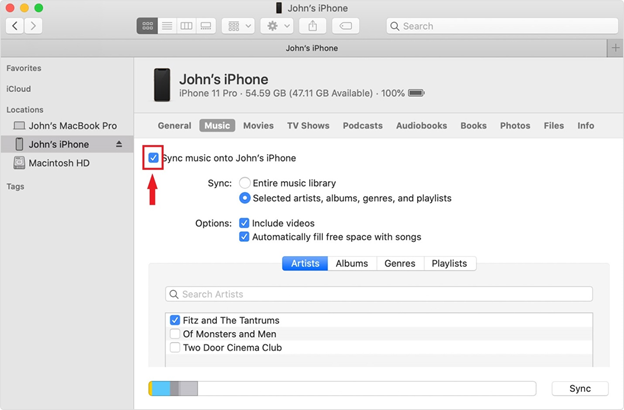 Müziği Eşzamanlayarak Çalma Listesini iTunes'dan iPhone'a Aktarın