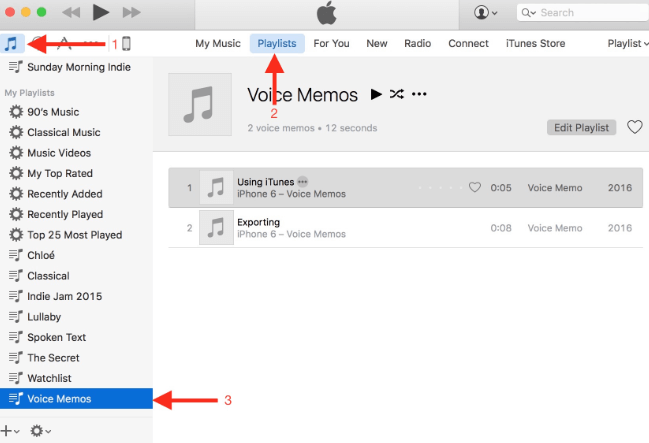 iTunes'da Sesli Notları Bulun