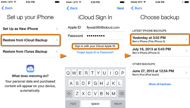 İCloud'u Kullanarak Bozuk Bir iPhone'dan Metin Mesajlarını Alma