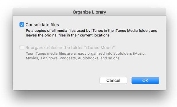 iTunes Kitaplığını Konsolide Edin