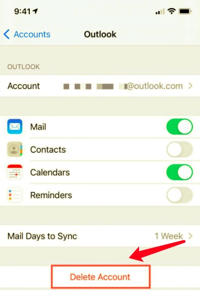Outlook Hesabını Silin ve Outlook'un iPhone'da Çalışmıyor Sorununu Çözmek için Yeniden Ayarlayın