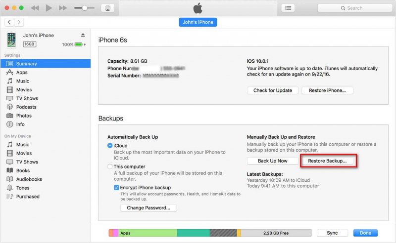 iPhone'da Kayıp Mesajlar iTunes Yedeklemesinden Nasıl Kurtarılır