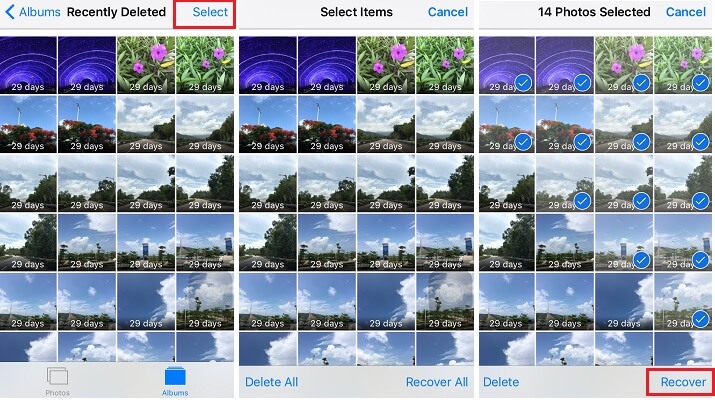 Son Silinen Albümü Kullanarak Kalıcı Olarak Silinen Fotoğrafları (iPhone) Yedeklemeden Kurtarma