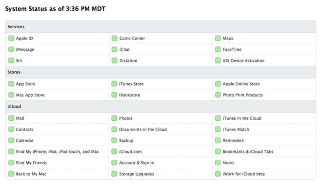 iPhone Sistem Durumu Sayfasını Kontrol Edin