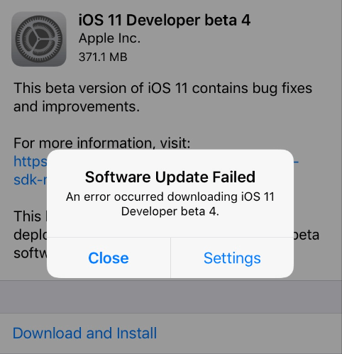 iOS Yazılım Güncellemesi Başarısız