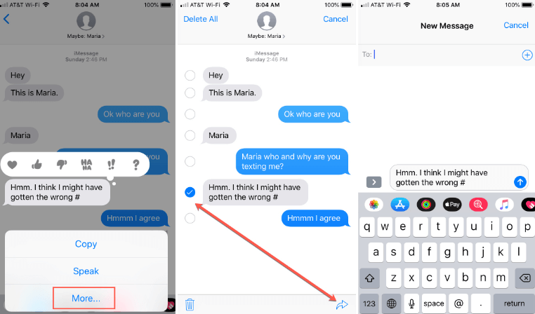 iMessage'ları iPhone'dan dışa aktarın