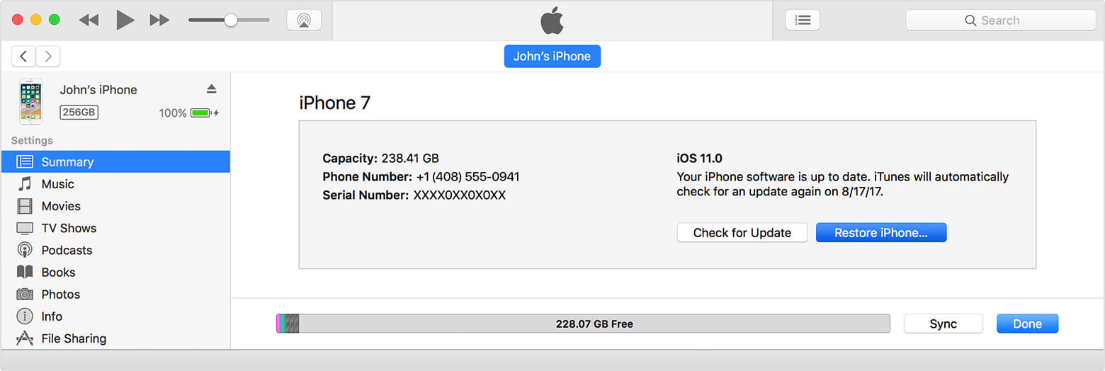 iPhone'u iTunes aracılığıyla sıfırlayın