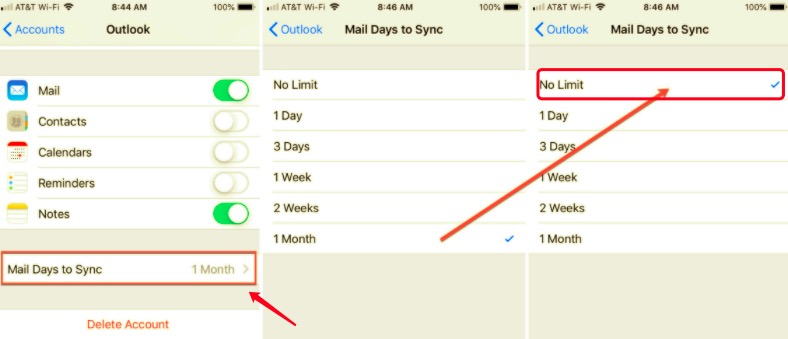 Hotmail'in iPhone Sorununda Çalışmamasını Düzeltmek için Ayarları Eşitlemek için Posta Günlerini Kontrol Edin