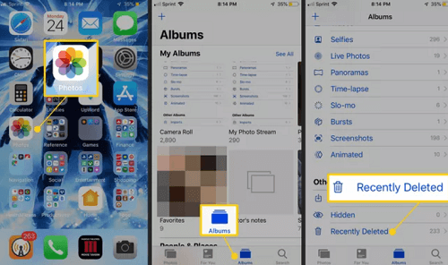 Son Silinen Albümü Kullanarak iPhone'daki Silinen Fotoğrafları Geri Alma