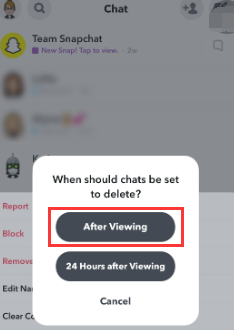 Snapchat Mesajını Otomatik Olarak Sil