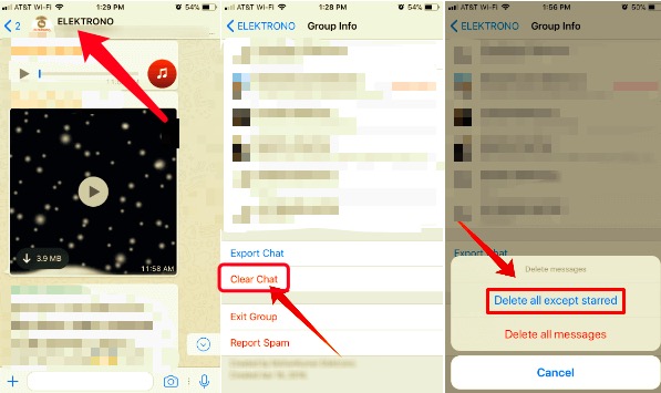 iPhone'da Sohbet Penceresi Kullanarak WhatsApp'tan Veri Silme