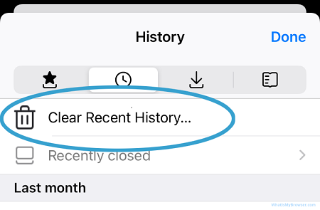 iPhone'da Firefox Arama Geçmişini Sil