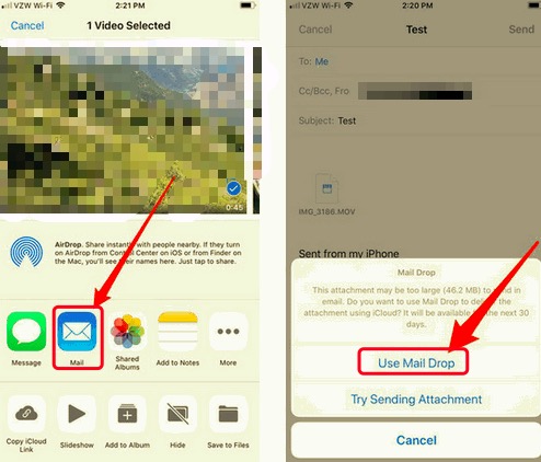 iCloud Maildrop ile Büyük Videolar Gönderin