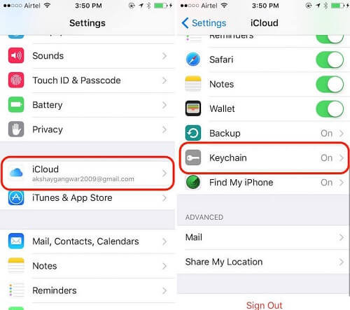 Icloud Anahtarlık