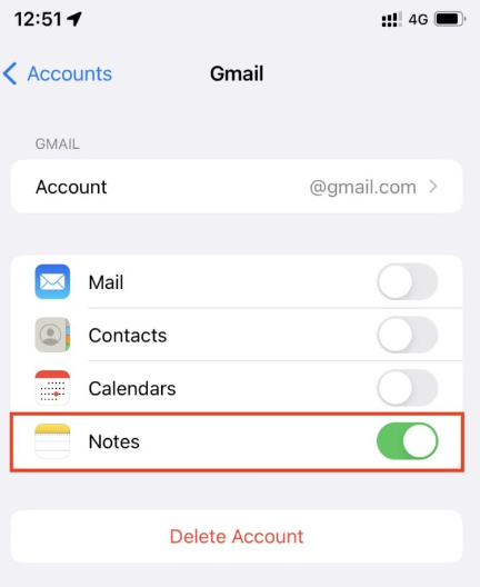 E-posta Ayarlarını Kullanarak iPhone Notları Kaybolan Çözümler
