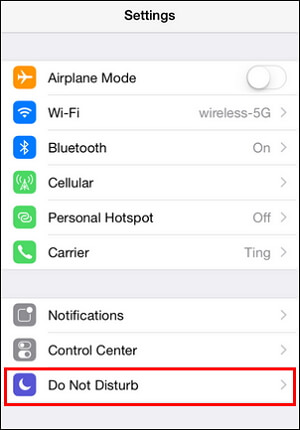 Iphone'da Rahatsız Etmeyin'i Kapatın