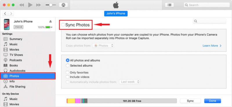 Fotoğrafları iTunes aracılığıyla Mac'ten iPad'e aktarın