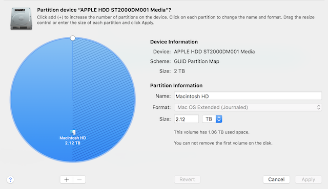 Mac Bölümü Silinmiş Birim ile Yeniden Boyutlandır