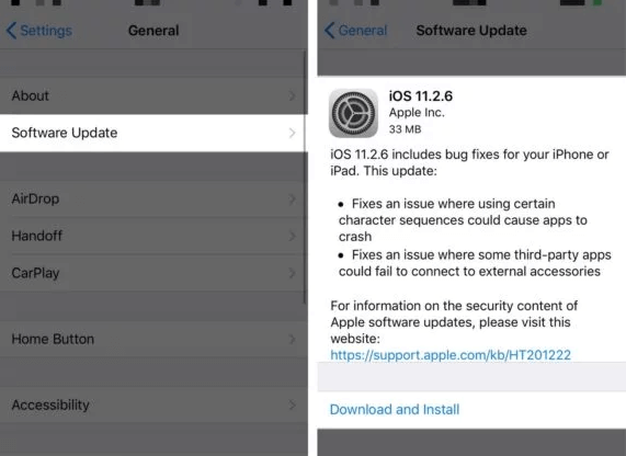 Sıra Dışı Sorununu Düzeltmek için IOS'u Güncelleyin