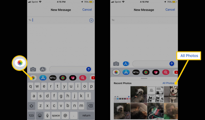 iPhone İçine Kaydedilmiş Bir GIF Göndermek İçin Mesajları Kullanma
