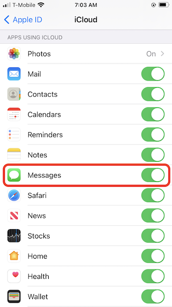 İMessages'ı iCloud aracılığıyla senkronize etme