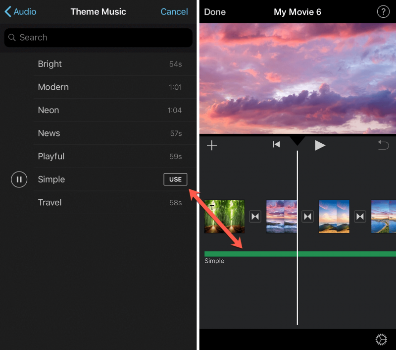 iMovie ile iOS Cihazınızdaki Video Uygulamasına Müzik Ekleyin