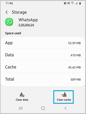 WhatsApp Android Cihazlarda Çalışmıyorken WhatsApp Önbelleğini Temizleyin