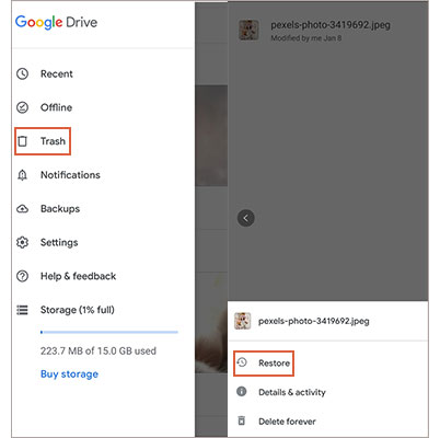 Google Drive'ı Kullanarak Android'de Kalıcı Olarak Silinen Fotoğrafları Kurtarma