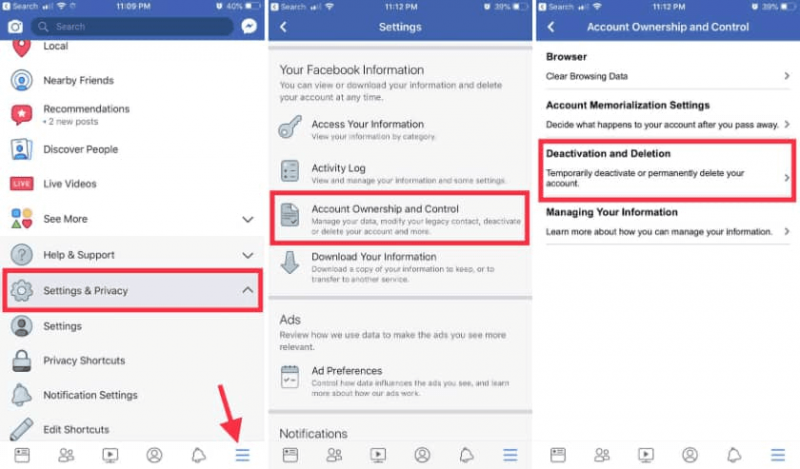 Facebook Keep Messenger'ı Silmek İçin Facebook Hesabını Devre Dışı Bırakın