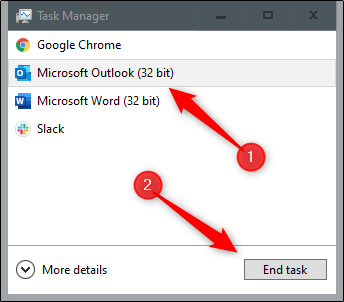 E-posta Onarım Aracını Çalıştırmadan Önce Bilgisayarınızdaki Outlook'u Kapatmaya Zorlayın