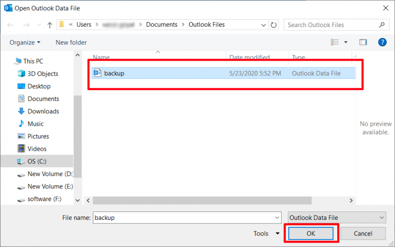 Microsoft Outlook Onarım Aracıyla Yedekleme Oluşturun