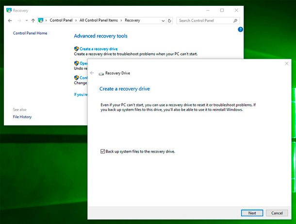Windows 10 Kurtarma Disketi Oluşturun