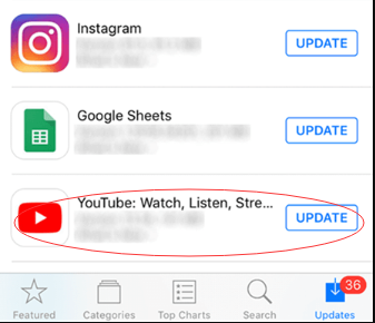 YouTube iOS'u güncelleyin